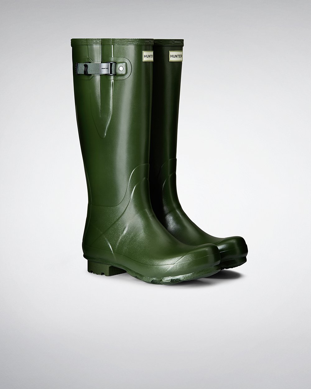 Hunter Norris Field Side Adjustable Tall Rain Boots - Sale Mens Green - SZUDOC953